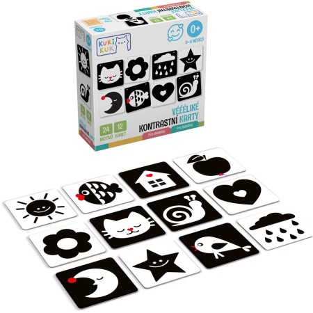 EFKO KukiKuk Véééliké kontrastní baby karty set 12ks pro miminko