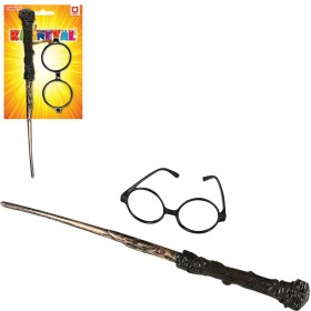 KARNEVAL Kouzelnická hůlka + brýle malý kouzelník *KARNEVALOVÝ DOPLNĚK*