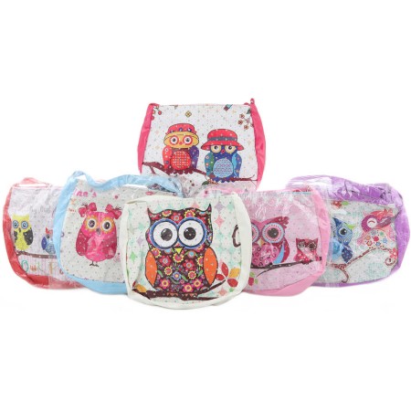 Kabelka dětská se sovičkami 20x16cm 6 druhů v sáčku