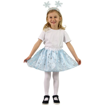 KARNEVAL Šaty zimní víla tutu sukýnka s čelenkou 3-7 let (104-146cm) *KOSTÝM*