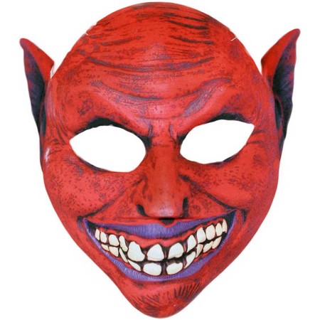 KARNEVAL Maska čerta červená textilní pro dospělé KARNEVALOVÝ DOPLNĚK