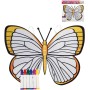 KARNEVAL Křídla motýlí na záda kreativní set s 6 fixy k vybarvení
