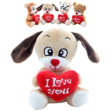 PLYŠ Zvířátko se srdíčkem I Love You 4 druhy *PLYŠOVÉ HRAČKY*
