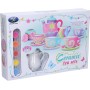 Čajový dětský servis kreativní set s barvičkami malování na porcelán