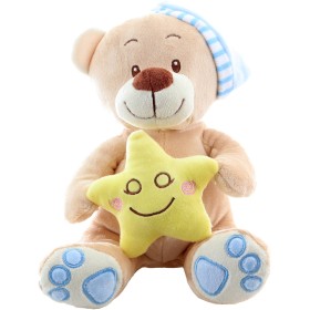 PLYŠ Medvídek s hvězdičkou 23cm modrá čepička *PLYŠOVÉ HRAČKY*