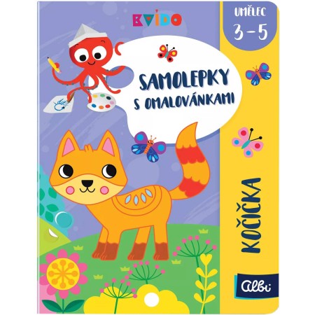 ALBI Kvído Samolepky s omalovánkami Kočička / Pejsek 2 druhy