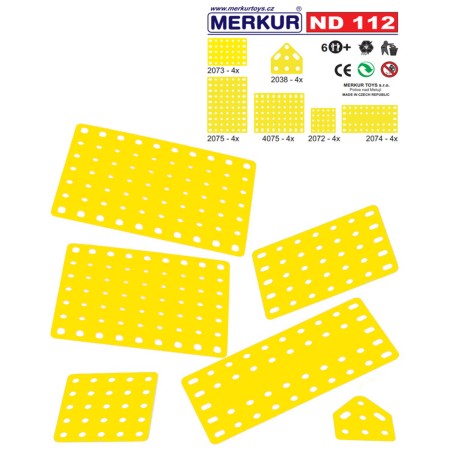 MERKUR ND112 Desky velké plastové set 24ks KOVOVÁ STAVEBNICE