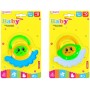 Chrastítko baby chobotnička s úchytem 2 barvy pro miminko plast