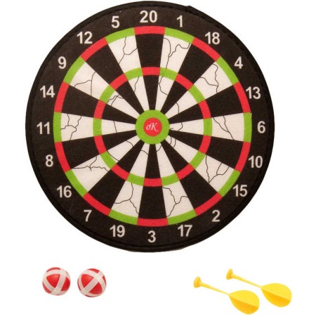 Terč na suchý zip látkový 35cm set se 2 šipkami a 2 míčky v sáčku