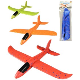Letadlo soft házecí polystyrenové 34cm 4 barvy na házení v sáčku