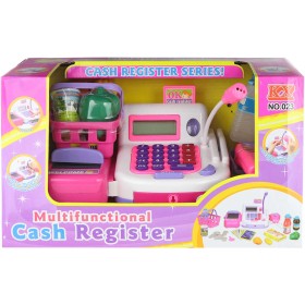 Pokladna dětská registrační set s košíkem a potravinami na baterie Zvuk