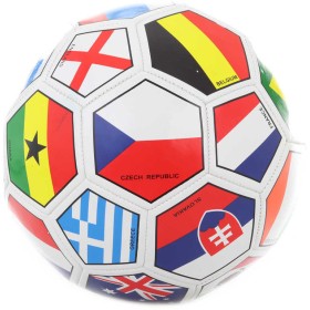 Míč fotbalový vel.5 vlajky států kopačák 20cm šitý balon na kopanou