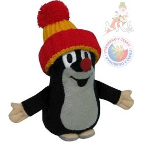 MORAVSKÁ ÚSTŘEDNA Krtek (krteček) mini s červenou čepicí 14 cm * PLYŠOVÉ HRAČKY*