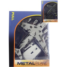 Letadlo army kovové zpětný chod se stojánkem na baterie 2 barvy Světlo Zvuk