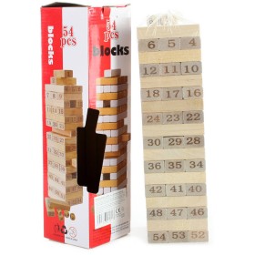 DŘEVO Hra Věž Jenga s čísly natur 54 dílků *SPOLEČENSKÉ HRY*