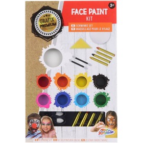 GRAFIX Obličejové barvy dětské premium set 9ks s doplňky