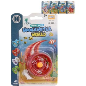 Hra Jojo (jo-jo) kovové se zvířátky mořský svět 4 barvy