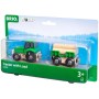 BRIO DŘEVO Set traktor s přívěsem a nákladem dřeva doplněk k vláčkodráze