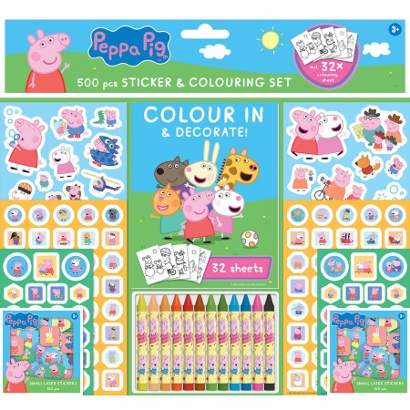 JIRI MODELS Samolepkový set s omalovánkami a voskovkami Peppa Pig