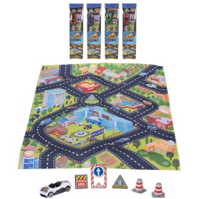 Roadblasters koberec dopravní město 80x70cm set s autem a doplňky 4 druhy