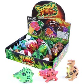 Dinosaurus strečový mačkací míček 5-9cm antistresový bublinový mění barvy