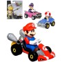 MATTEL HOT WHEELS Auto Super Mario Kart s postavičkou 4 druhy kov
