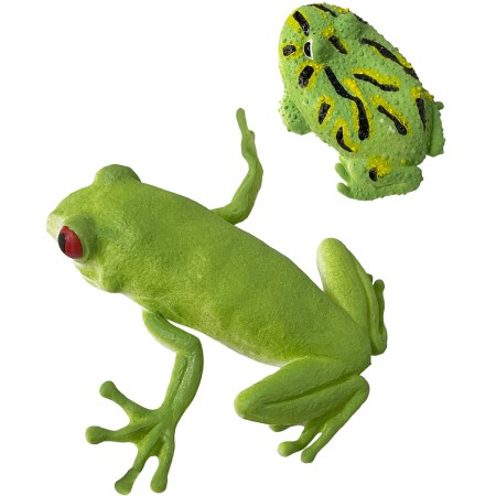 Žába gumová strečové zvířátko 9-11cm zelená rosnička / ropucha 2 druhy