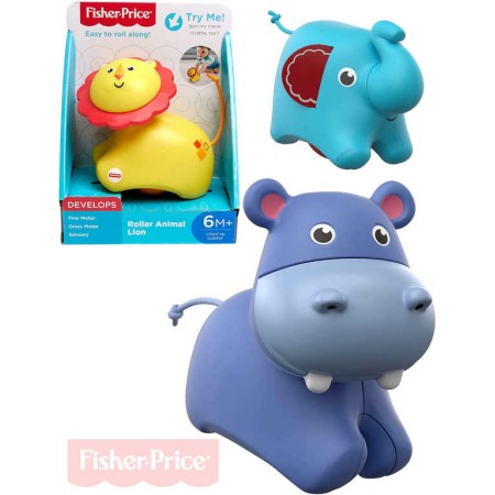 FISHER PRICE Baby zvířátko pojízdné chrastící pro miminko 3 druhy plast