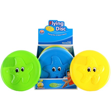 Talíř létající 23cm disk házecí frisbee hvězda 3 barvy plast