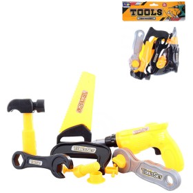 Nářadí dětské pracovní nástroje set 8ks s vrtačkou 2 barvy plast