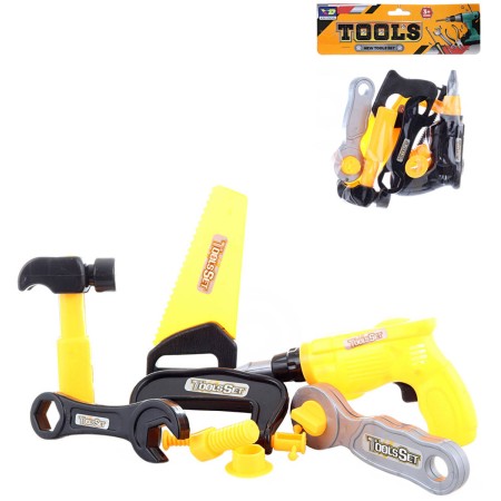 Nářadí dětské pracovní nástroje set 8ks s vrtačkou 2 barvy plast