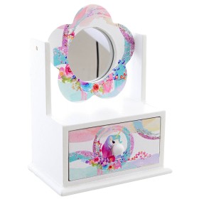 DŘEVO Šperkovnice kytička bílá se zrcátkem *DŘEVĚNÉ HRAČKY*