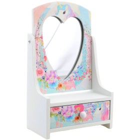 DŘEVO Šperkovnice srdíčko bílá se zrcátkem *DŘEVĚNÉ HRAČKY*