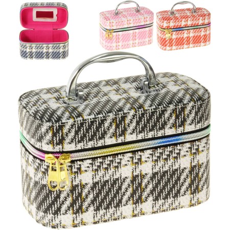 Kufřík dětský kosmetický vel. S se zrcátkem na zip 4 barvy