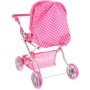 Kočárek pro panenku miminko růžový hluboký s taškou 3v1 puntíky