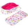 Kočárek pro panenku miminko růžovo-bílý hluboký 2v1 puntíky