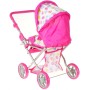 Kočárek pro panenku miminko růžovo-bílý hluboký 2v1 puntíky