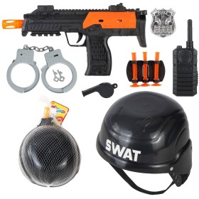 Policejní dětská sada samopal s přilbou a doplňky speciální jednotky SWAT
