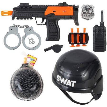 Policejní dětská sada samopal s přilbou a doplňky speciální jednotky SWAT