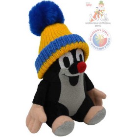 MORAVSKÁ ÚSTŘEDNA Krtek 12 cm sedící kulich modrý *PLYŠOVÉ HRAČKY*