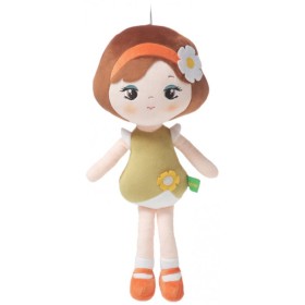 LEVENYA PLYŠ Panenka látková Roma textilní hadrová na mazlení do postýlky