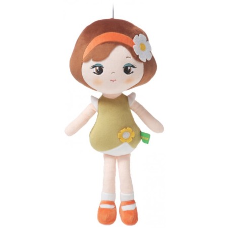 LEVENYA PLYŠ Panenka látková Roma textilní hadrová na mazlení do postýlky