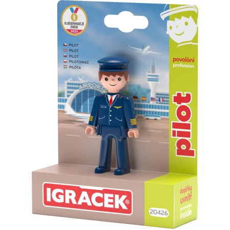 EFKO IGRÁČEK Pilot povolání set figurka kloubová s doplňky