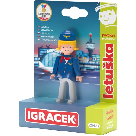 EFKO IGRÁČEK Letuška povolání set figurka kloubová s doplňky