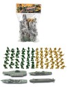 Vojenská army sada figurky vojáci + 4 válečná plavidla 76ks v sáčku plast