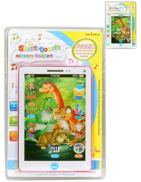 Tablet dětský dotykový 13x20cm na baterie 2 barvy Zvuk
