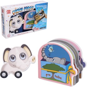 Mini Mani Slon interaktivní set pěnové zvířátko na kolečkách + kniha s aplikací