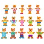 WOODY DŘEVO Šatní skříň Medvědí rodinka vkládací puzzle 54 dílků v boxu