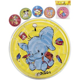 Hra bludiště hlavolam kuličkový kulatý s obrázkem s kuličkou 6 druhů