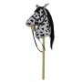 PLYŠ Kůň na tyči plyš 70cm na baterie bílo-černý (Appaloosa) Zvuk